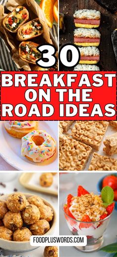 breakfast on the road ideas with text overlay