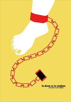 a poster with a foot chained to a chain