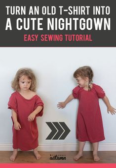 Diy Nightgown, Diy Chemise, Cute Nightgowns, Simple Sewing Tutorial, Simple Sewing, Beginner Sewing Projects Easy, Fabric Purses, Old Shirts, Old T Shirts