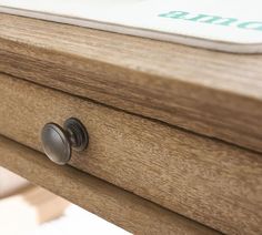 a close up of a drawer with knobs on the top and bottom part of it