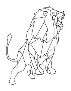 the outline of a lion is shown in black and white