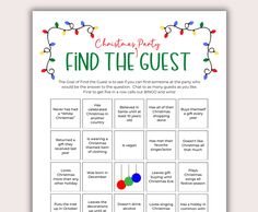 christmas party find the guest game