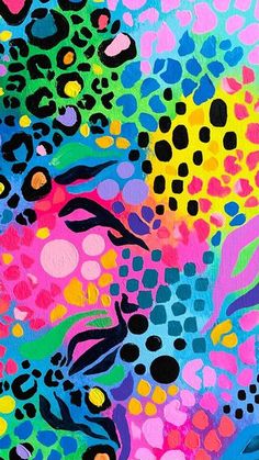 an abstract painting with different colors and shapes