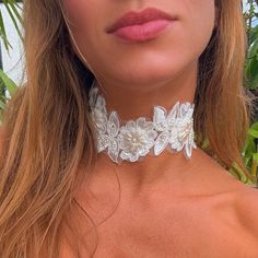 🌸 Large white lace choker for wedding or special occasion 🌸 Handmade to Order  🌸 Adjustable extender in back with Lobster Clasp 🌸 Adjustable to 12-15 inches 🌸 Choose your Metal Color Lace Trim Party Choker, Lace Choker With Lace Trim For Parties, White Lace Wedding Choker, Adjustable White Choker For Party, White Lace Choker, 90s Choker, Black Velvet Choker, Wedding Necklaces, Bridal Choker