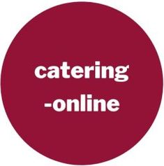 a red circle with the words catering online