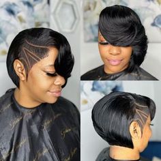 Short Quick Weave Hairstyles, Quick Weaves, Short Weave Hairstyles, Mohawk Haircut, Short Relaxed Hairstyles, 27 Piece, Black Hair Short Cuts, Short Hair Waves, Parting Hair