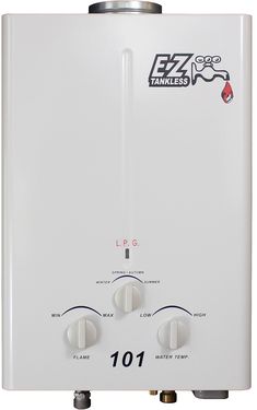 an electric tankless water heater with three knobs