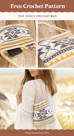 the free crochet pattern for this purse is easy to make and looks great