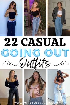 going out outfits Casual Going Out Outfit Night, Jean Party Outfits, Casual Party Outfit Night, Cute Date Outfits