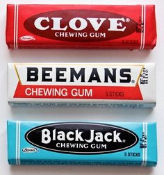 three bars of chewing gum on top of each other in front of a facebook page