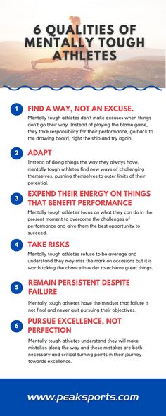 a poster with the text, 6 benefits of mentally tough athletes