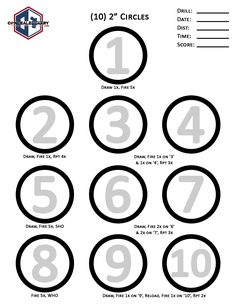 the numbers are shown in black and white for each number to be written on it