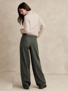 Remanso Donegal Straight-Leg Pant | Banana Republic Wool Bottoms With Tapered Leg For Fall, Wide Leg Wool Dress Pants For Fall, Wool Wide Leg Pants For Work, High-waisted Wool Pants For Fall, Fall High-waisted Wool Pants, Tailored Wool Wide Leg Pants, Fall Wool High-waisted Pants, Tailored Tweed Pants For Fall, Wool Pants For Fall With Straight Leg