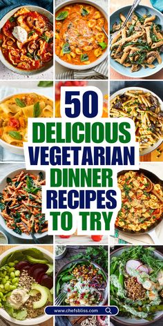 Looking for fresh, flavorful, and satisfying vegetarian dinner ideas? This collection of 50+ vegetarian dinner recipes is here to inspire your next meatless meal! Packed with vibrant vegetables, hearty grains, and delicious plant-based proteins, these recipes prove that vegetarian cooking is anything but boring. Whether you're a long-time vegetarian or just looking to add more plant-based meals to your routine, these dishes are guaranteed to keep you full and satisfied. Get ready to explore a world of bold flavors and wholesome ingredients with these easy-to-make vegetarian dinner recipes! Vegetarian Recipes Date Night, Healthy Vegetarian Dinner Recipes For Family, Poor Vegetarian Meals, Veggie Centric Meals, Easy Dinner With Veggies, Top Vegetarian Recipes, Vegetarian Supper Recipes, Veggie Dinner Ideas Vegetarian, Easy Dinner Recipes For Two Vegetarian