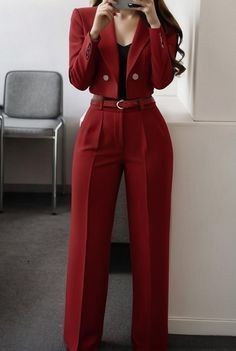 Hot Suits Women, Fitted Solid Color Sets For Fall, Fall Office Wear Sets With Pockets, Tailored Long Sleeve Two-piece Set, Tailored Two-piece Long Sleeve Set, Long Sleeve Office Sets With Pockets, Formal Sets For Women, Solid Color Long Sleeve Business Casual Pantsuit, Long Sleeve Business Casual Pantsuit