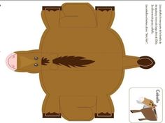 the paper toy is shaped like a brown bear with feathers on it's back