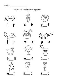 worksheet for beginning and ending the letter sounds with pictures to help students learn