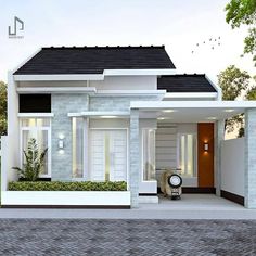 this is a 3d rendering of a modern house