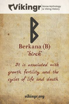 Fertility and new life have always gone hand in hand with death. It's simply a cycle of life, and Berkana rune reminds us of that.  #NorseMythology #NordicRunes #Vikings #VikingGods #MythologyMonday #NorseCulture #AncientReligion #NorseLegends #VikingLore #NordicTraditions #GodsOfTheNorth #VikingSagas #MythicalBeings #NorsePantheon #VikingWarriors #Asgard #Valhalla #Vikingr #Berkana Fertility Rune, Berkana Rune, Female Viking Names, Norse Mythology Gods, Viking Names, Bind Runes, Norse Words, Norse Legend