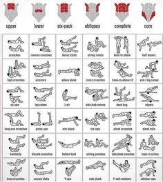 an exercise chart showing the different exercises to do for your body and mind, including