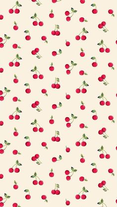 a white background with red cherries on it