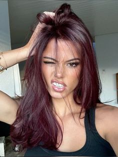 Dark Cherry Hair, Red Hair Looks, Wine Red Hair, Wine Hair, Red Hair Inspo, Cherry Hair, Violet Hair