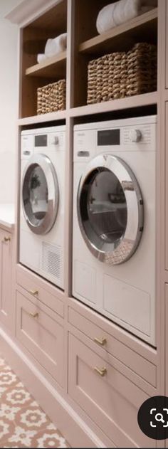 a washer and dryer in a laundry room