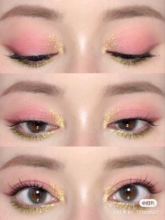 Pastel Purple Makeup Looks, Soft Colorful Makeup, Fluttershy Makeup, Cute Pink Makeup Looks, Easy Prom Makeup, Pink Floral Makeup, Soft Eye Makeup, Cute Eye Makeup, Korean Eye Makeup