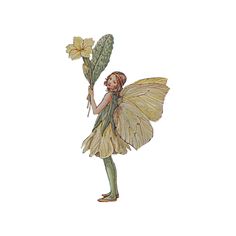 a fairy holding a flower in her hand