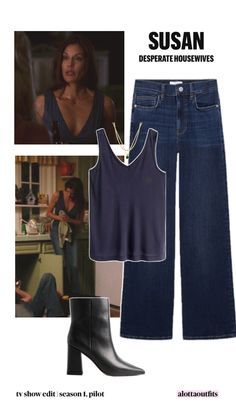 an image of a woman in jeans and boots with the caption susan desperate housewives