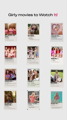 the girly movies to watch page is shown