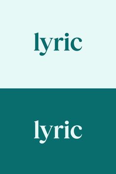 the logo for lyric is shown in two different colors and font, with one letter