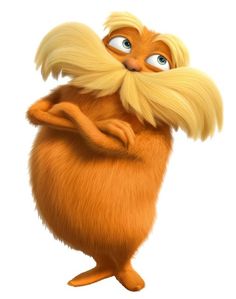 the lorax is looking up at something