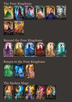 the four kingdom series is shown in this image, and there are many books on it