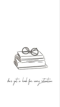 there is a stack of books with glasses on it and the words, they got a bank for every situation