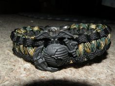 USMC Memorial Bracelets Coullard special edition black by TheAGOGE, $23.00 Memorial Bracelets, Usmc Mom, Paracord Survival Bracelet, Once A Marine, Marine Wife, Devil Dogs, Marine Mom, Black Eagle, Paracord Survival