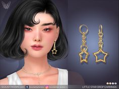 The Sims Resource - Little Star Drop Earrings