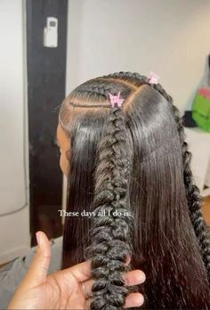 Birthday Hairstyles, Catty Noir, Quick Weave Hairstyles, Cute Braided Hairstyles, Braided Hairstyles For Teens, Two Braids, Pretty Braided Hairstyles