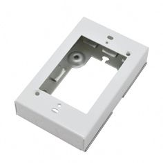 an image of a white electrical box with screws on the front and back sides