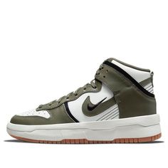 (WMNS) Nike Dunk High Up 'Cargo Khaki' DH3718-103 (SNKR/Skate/Women's/High Top/Wear-resistant) Tomboy Femme, Basket Nike, Sporty Aesthetic, Nike Dresses, Nike Models, Cargo Khaki, Baskets Nike, Dunks Nike, Wrong Time