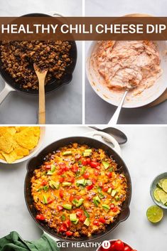 the steps to make healthy chili cheese dip