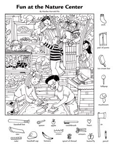 the hidden pictures activity sheet for children to learn how to make their own art work