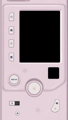 an old style pink video game console with buttons and buttons on the front, side view