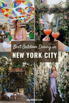 the best outdoor dining in new york city, usa with text overlay that reads best outdoor dining in new york city