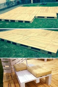 the steps are made out of pallets and have been placed on top of each other