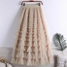 Lasaky - High-Waisted Sheer Skirt with Lotus Leaf Trim, Fairy-Style Midi Skirt, and Elegant Floor-Length Gauze Over-skirt Tule Rok, Gonna In Tulle, Long Tutu, Gauze Skirts, Tulle Midi Skirt, Layered Tulle Skirt, Elegant Maxi Dress, Dress Cake, Half Skirt