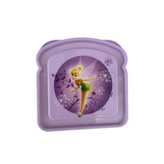 a purple tinker tray with a fairy tinker figure on it's side