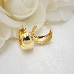 Stunning solid 14k Gold extra thick chunky hoops earrings. These hoops will stand out from the typical hoops styles. Perfect for everyday or special occasion. Unique, elegant and everlasting. 14k gold will not tarnish. Perfect gift for her. Lightweight and Comfortable. Materials: 14k gold Diameter: 19mm Thickness: 10mm Weight: 3 grams 14k stamped Brand new Fast shipping A signature confirmation may be required in delivery day 💓 Briza Collections is a small family-owned business that works hard on providing the best selection of Fine Solid Gold Jewelry for the best prices. Our Goal is to bring you happiness and satisfaction, for this reason if you are not satisfied with your purchase, we will accept Refunds and exchanges. In order to get a refund, let us know within 14 Days after you recei Chunky Hoops Earrings, Island Gyal, 14k Gold Hoop Earrings, Chunky Hoop Earrings, Hoops Earrings, Solid Gold Jewelry, Small Family, Earrings Collection, Jewelry Earrings Hoops