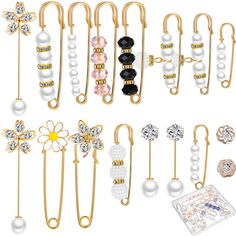 PRICES MAY VARY. Package includes: the package includes 17 pieces of faux pearl brooch pins, which are different in designs, various styles can meet your decoration needs,and sufficient quantity is available for you to share the pins with others Quality and strong: the sweater shawl clips are mainly made of quality alloy and faux pearls, decorated with beautiful rhinestones, shiny and elegant, strong and reliable to wear, not easy to rust and break, providing you with a long-term of usage Rich i Sweater Shawl, Hijab Pins, Decoration Accessories, Pearl Brooch, Rhinestone Brooches, Safety Pin, Baby Book, Jewellery And Watches, Faux Pearl