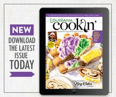 an ipad with the cover of cuisine cookin magazine on it's display screen